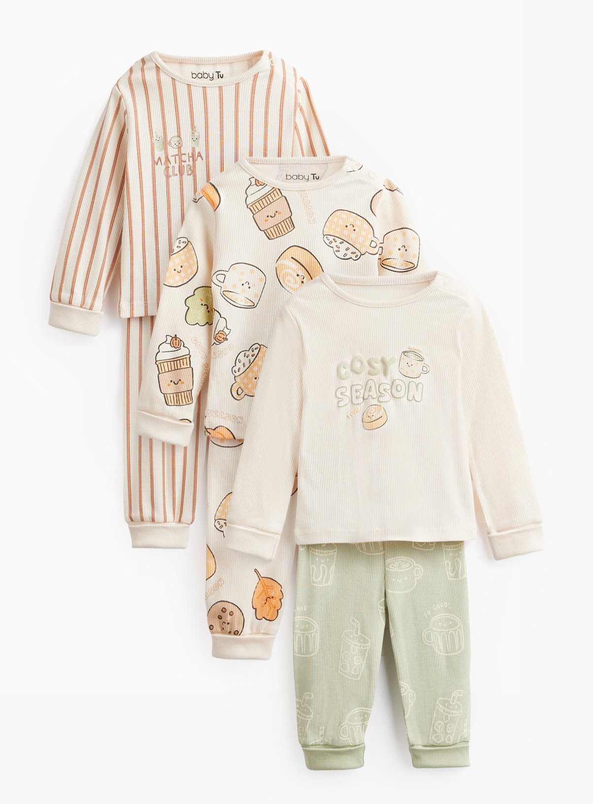 Sweet Treat Print Pyjamas 3 Pack 2-3 years - Image 1 thumbnail